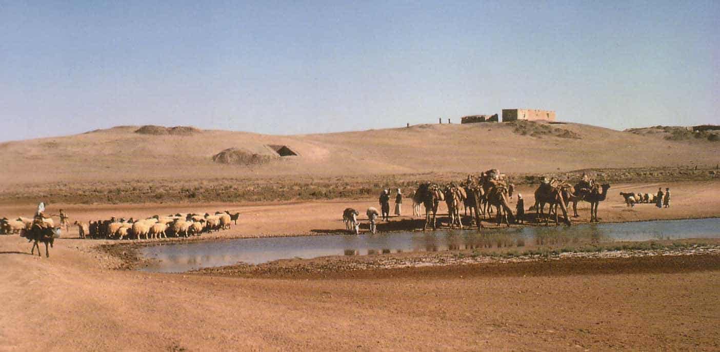Abu Hureyra antes de ser inundada. Foi nesse assentamento onde foram encontradas evidências do inicio da agricultura após a colisão do cometa