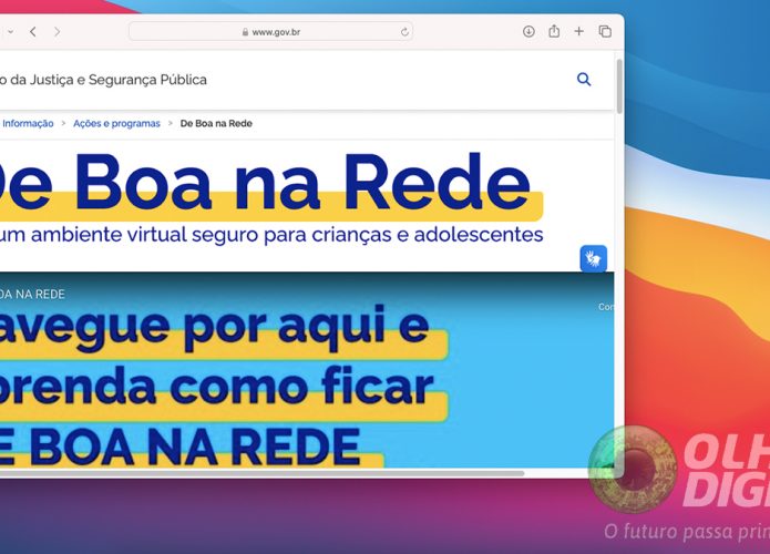 Captura de tela de cartilha do governo para ensinar pais a monitorar filhos na internet