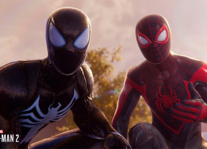 Captura de tela de Spider-Man 2 do PS5 com Peter Parker e Miles Morales