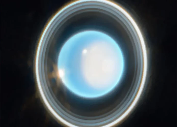 Imagem de Urano feita pelo James Webb (Crédito: NASA)