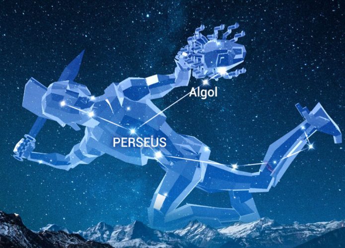 Estrela Algol na Constelação de Perseu (Crédito: Vito Technology, Inc.)