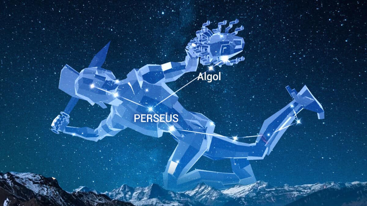 Estrela Algol na Constelação de Perseu (Crédito: Vito Technology, Inc.)