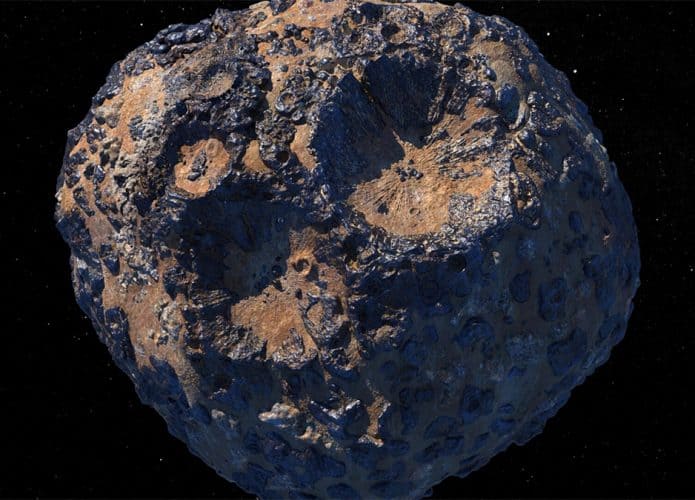 Conceito artístico do asteroide 16 Psyche