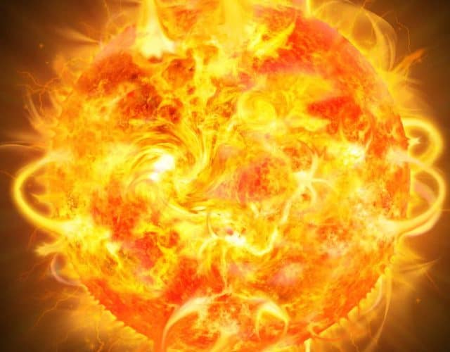 Sun,Burning,-,Surface,Solar,Explosion,Illustration