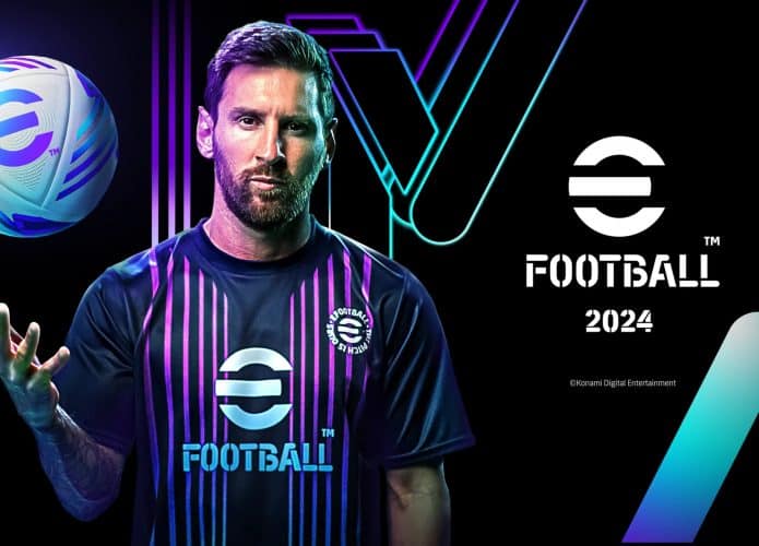 Imagem de divulgação de eFootball 2024 com Lionel Messi em destaque