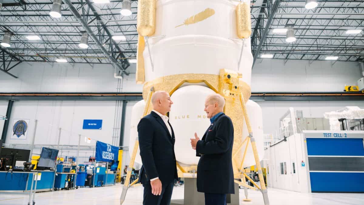 Maquete em tamanho real do Blue Moon, da Blue Origin