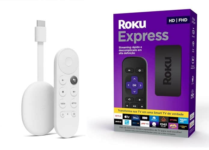 Roku Express e Chromecast em oferta