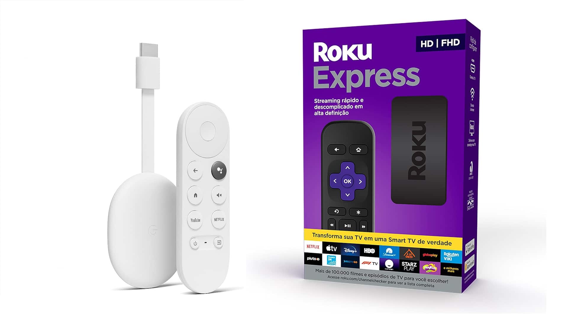 Roku Express e Chromecast em oferta