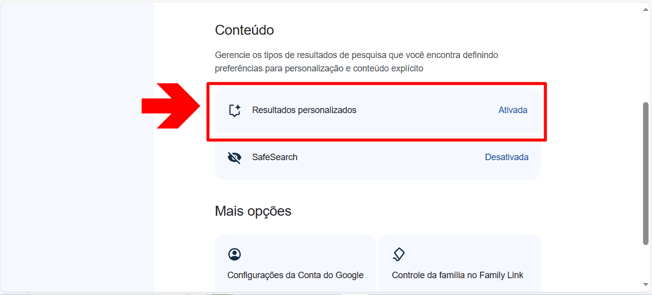 3 - Como desativar pesquisas relacionadas no Google