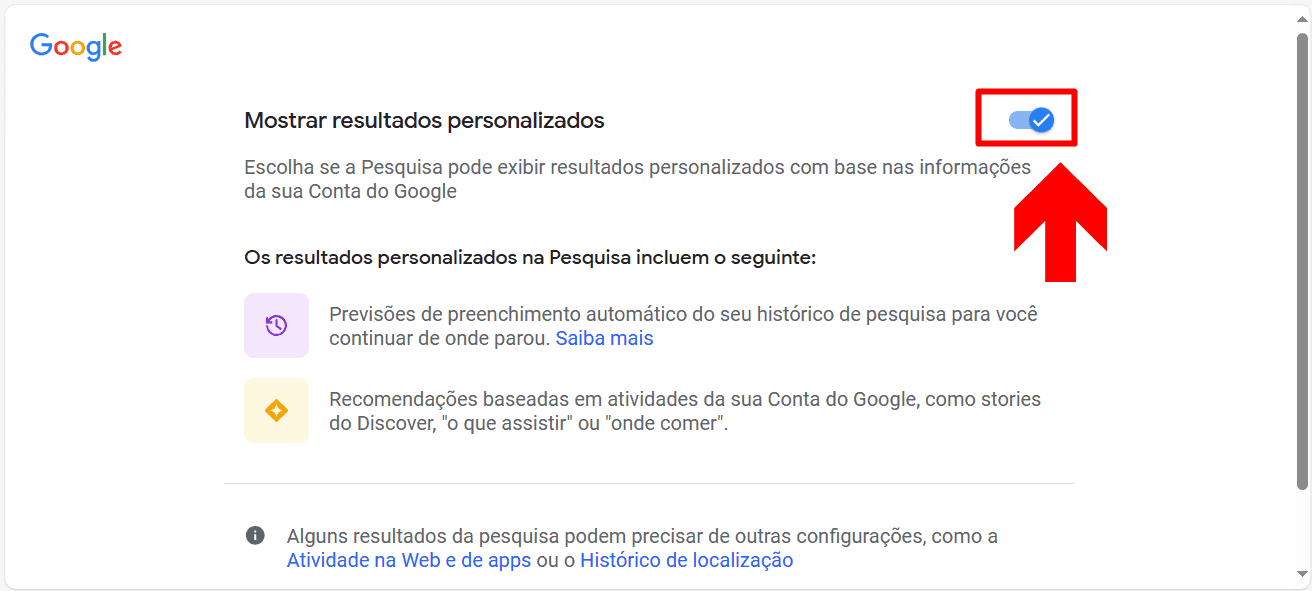 4 - Como desativar pesquisas relacionadas no Google