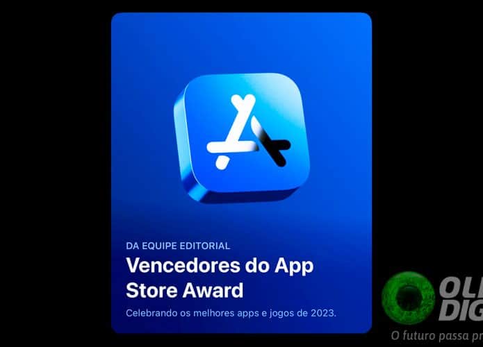 Montagem com imagem do App Store Award, da Apple