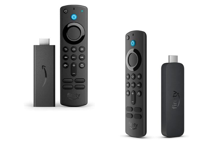 Montagem com dois modelos de Fire Stick TV