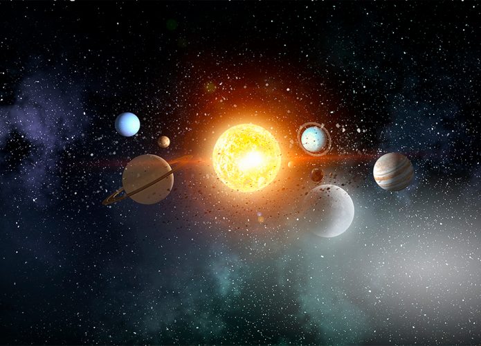 Ilustração do sistema solar