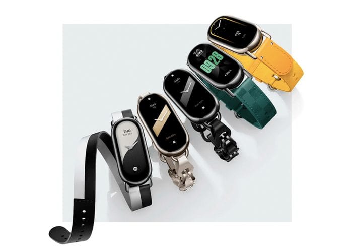 Montagem com novas pulseiras do Xiaomi Band 8