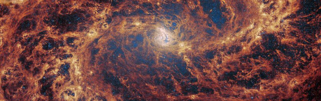 Galáxia espiral M83, outubro 2023.  ESA/Webb, NASA e CSA.