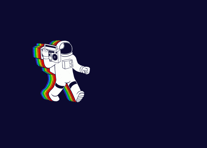 Gif astronauta arco-íris