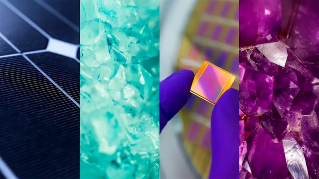 Montagem com tipos de materiais