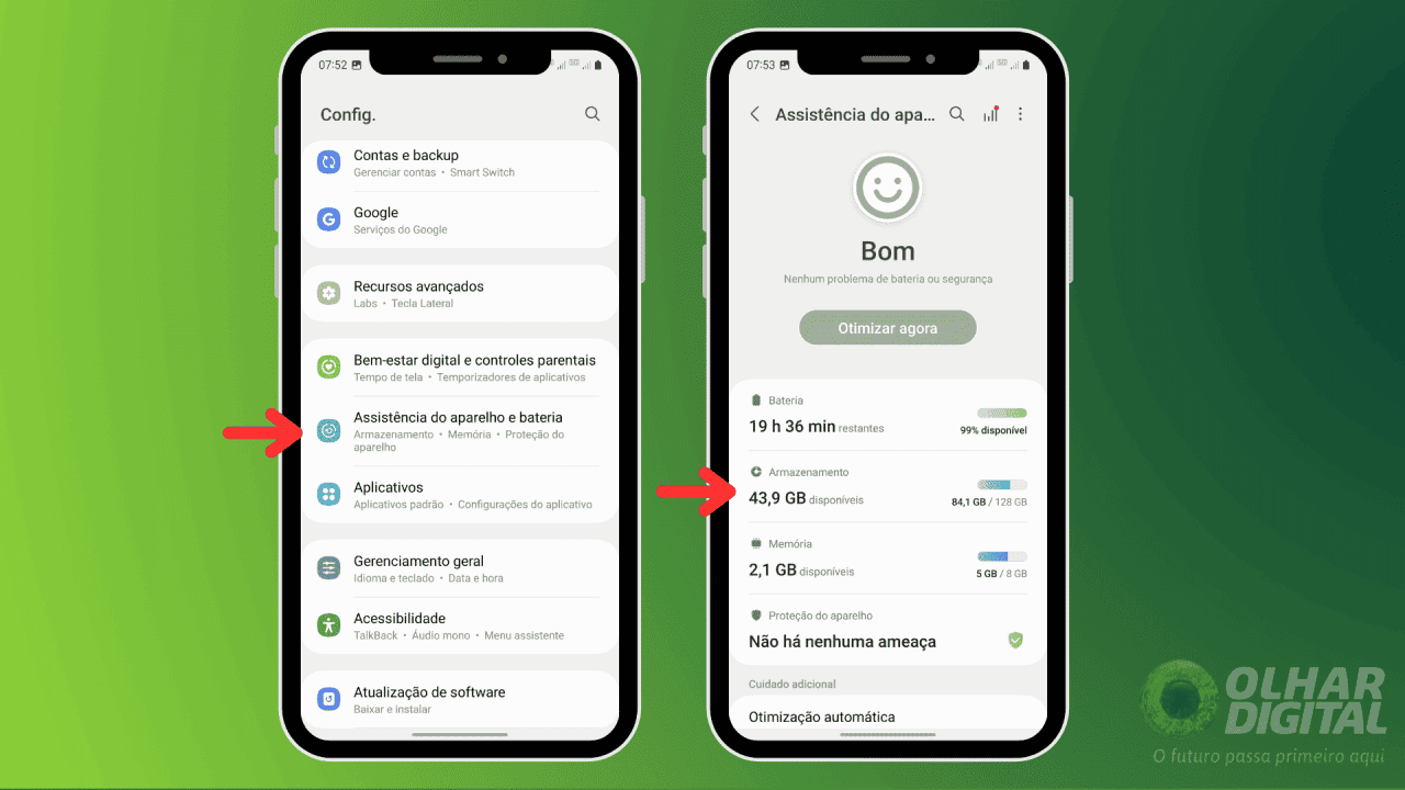 Samsung: como analisar e limpar o armazenamento interno do celular