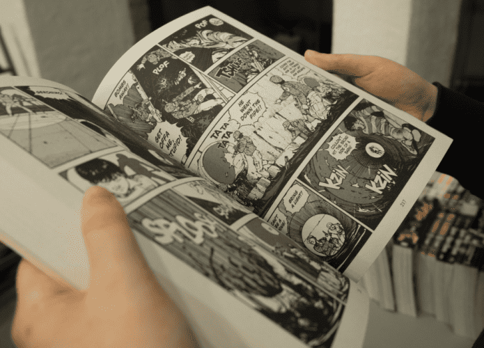 mangá quadrinhos preto e branco