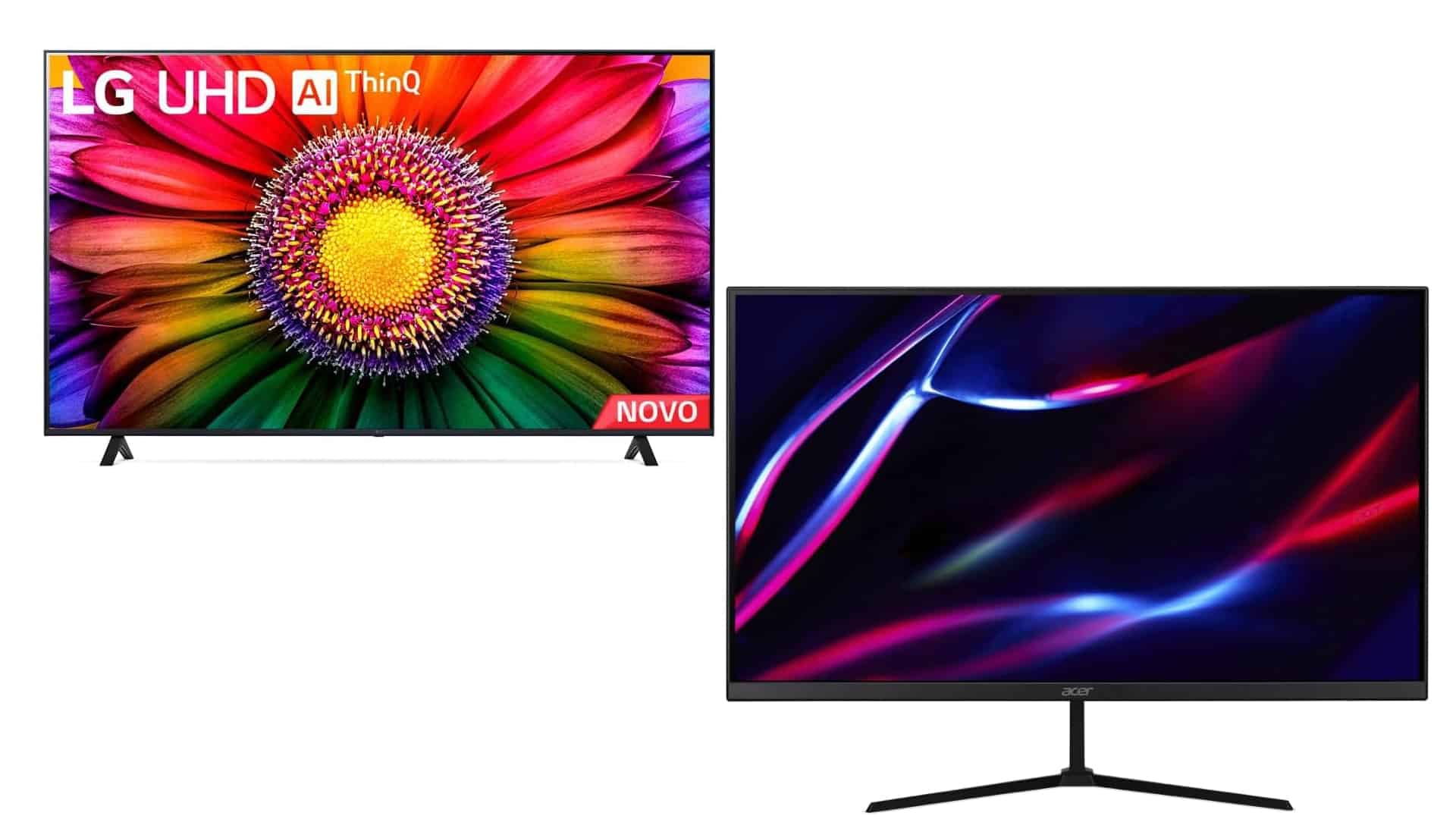 TVs e monitores em oferta