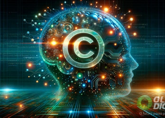Ilustração de inteligência artificial e direitos autorais