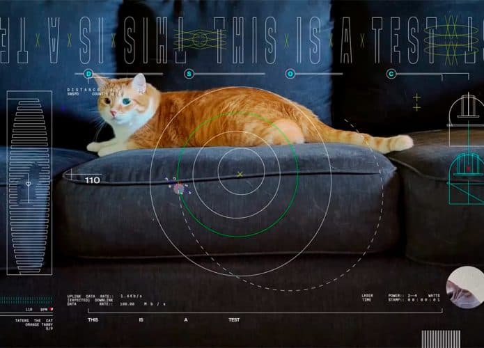 Captura de tela de vídeo de gatinho transmitido pela NASA