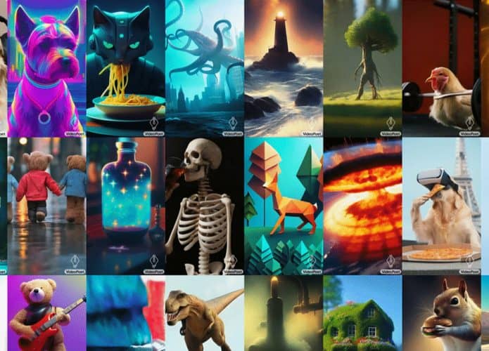 Montagem com animações criadas pela nova IA do Google, o VideoPoet