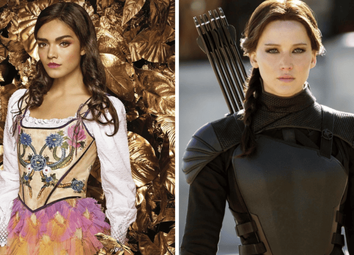 Qual é a relação entre Lucy Gray e Katniss Everdeen em Jogos Vorazes