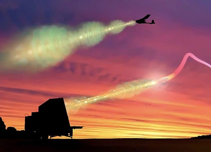 Ilustração da tecnologia micro-ondas da Raytheon