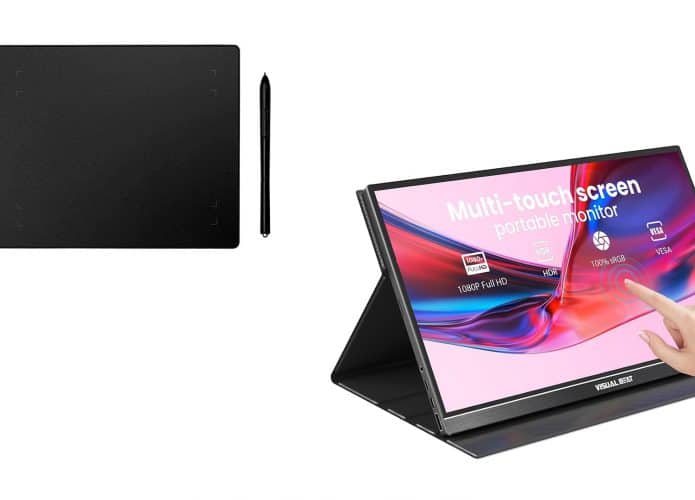 Mesas digitalizadoras e monitores portáteis em oferta