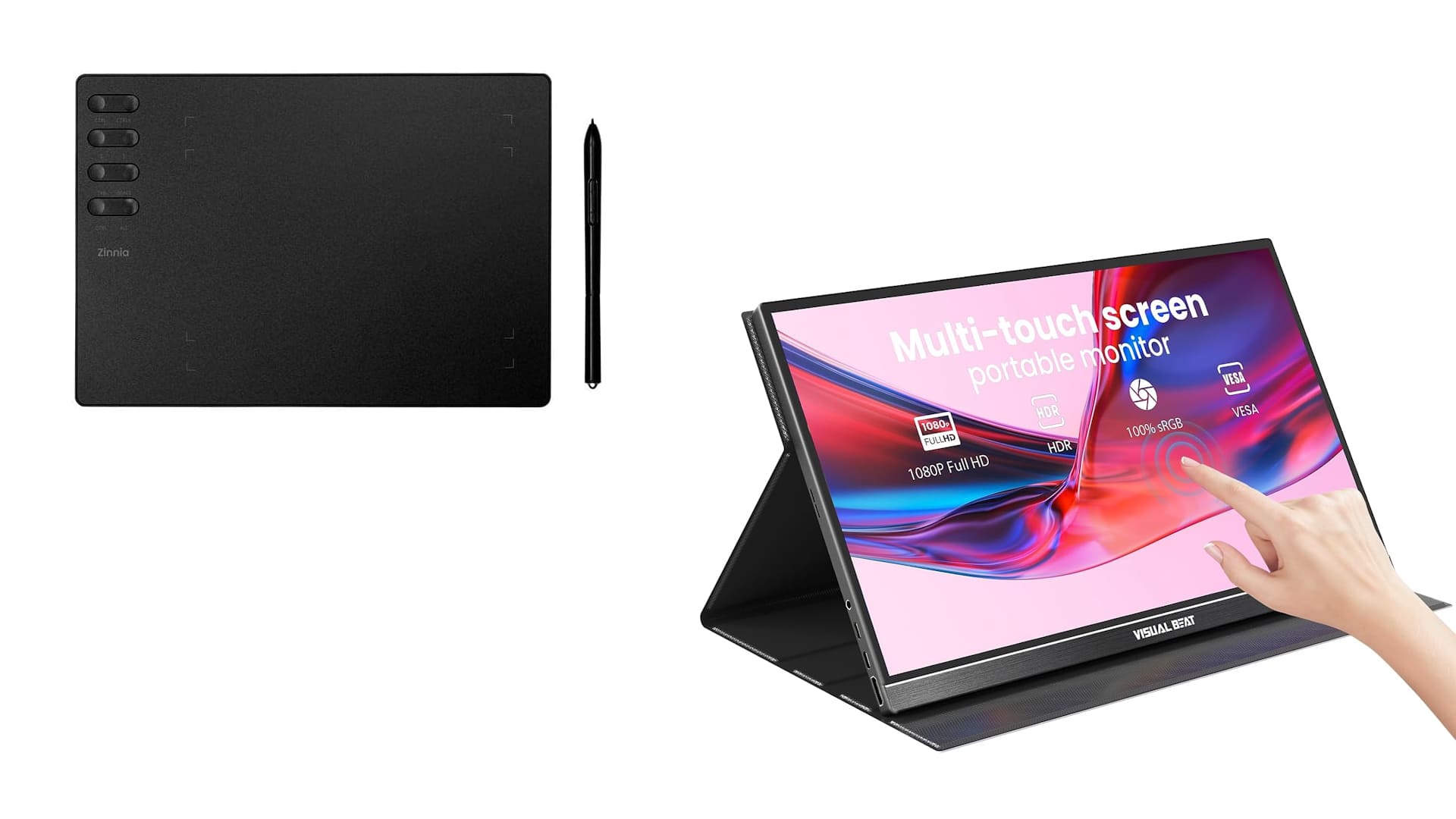 Mesas digitalizadoras e monitores portáteis em oferta