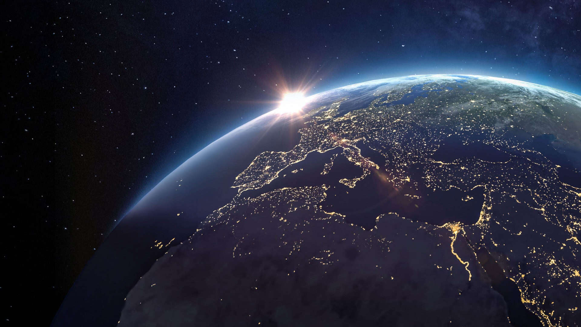 Vista de satélite do planeta Terra no espaço