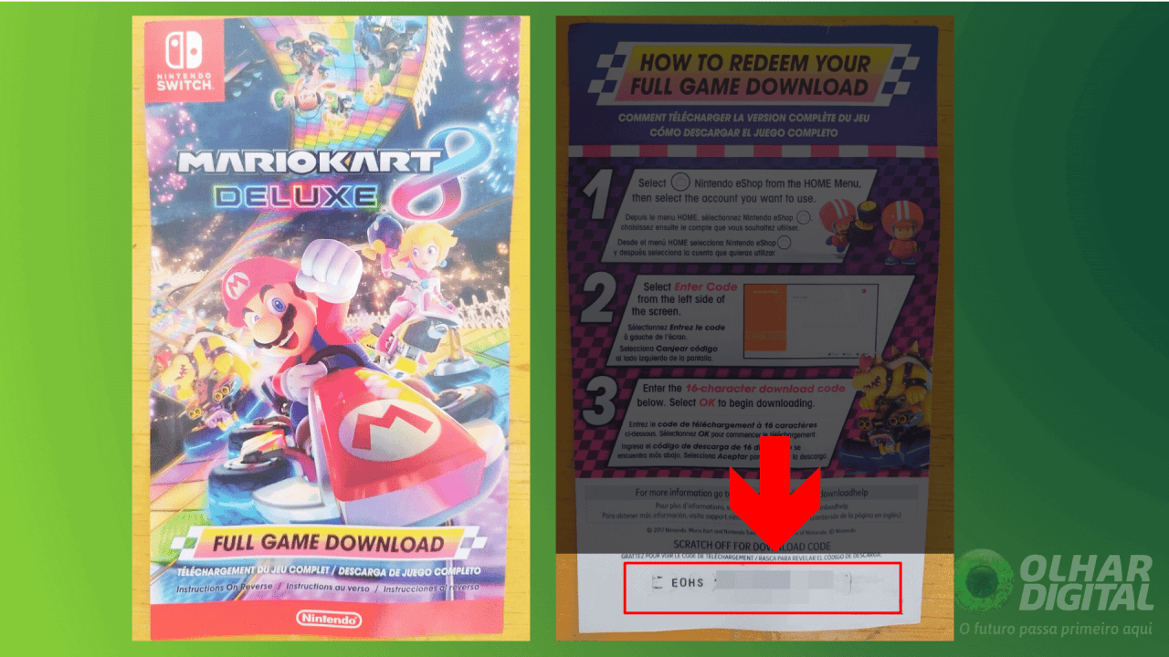 Como resgatar um jogo pelo código de download no Nintendo Switch