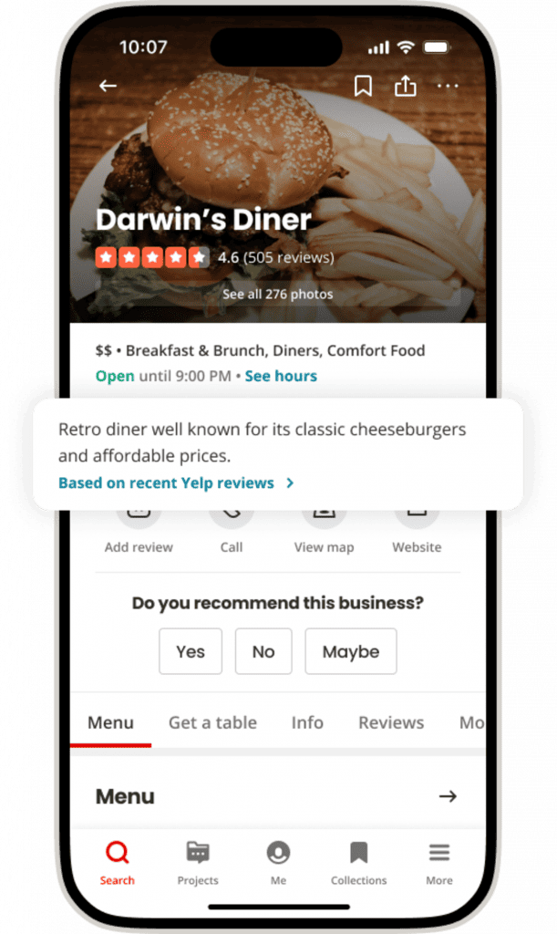 aplicativo yelp