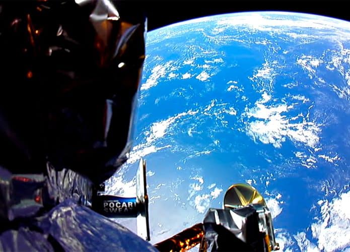 Terra vista da espaçonave Peregrine, da Astrobotic