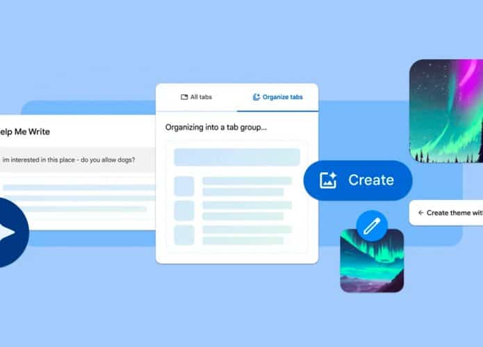 Montagem de recursos com IA generativa do Google Chrome