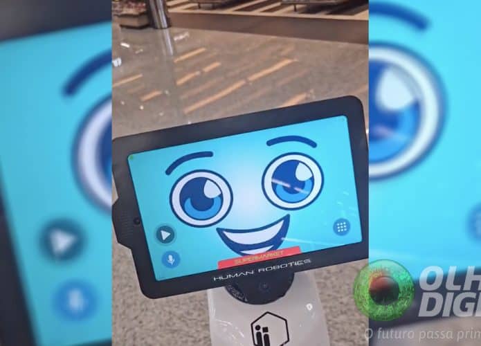 Captura de tela de atendimento prestado por robô em supermercado do Rio de Janeiro