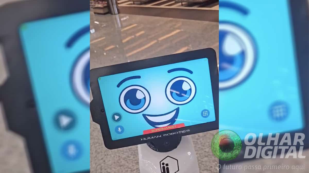 Captura de tela de atendimento prestado por robô em supermercado do Rio de Janeiro