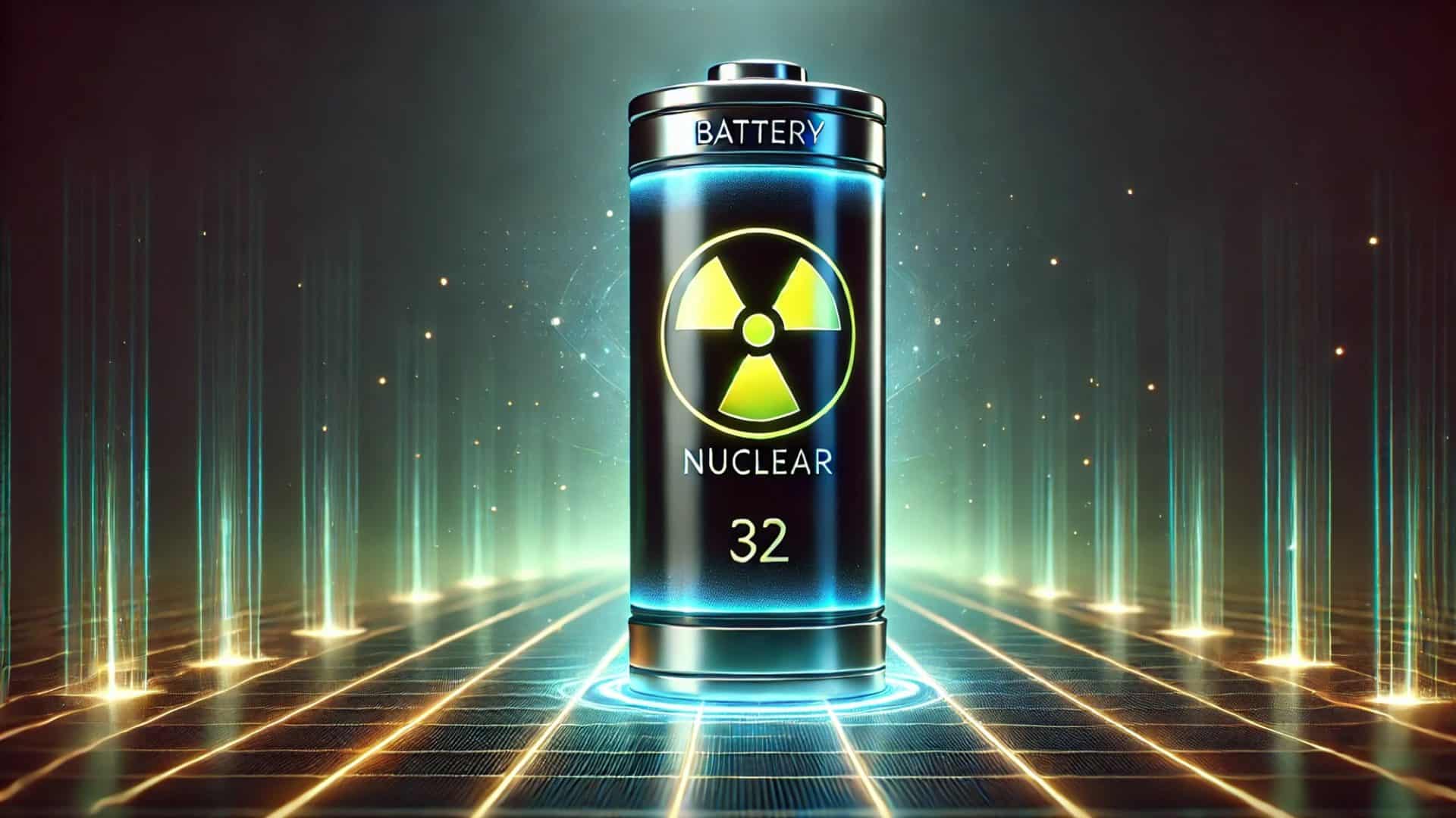 Pilha com conceito de bateria nuclear