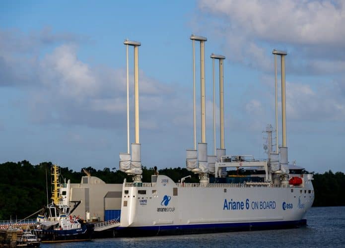 Ariane_6_ready_for_unloading-695x500