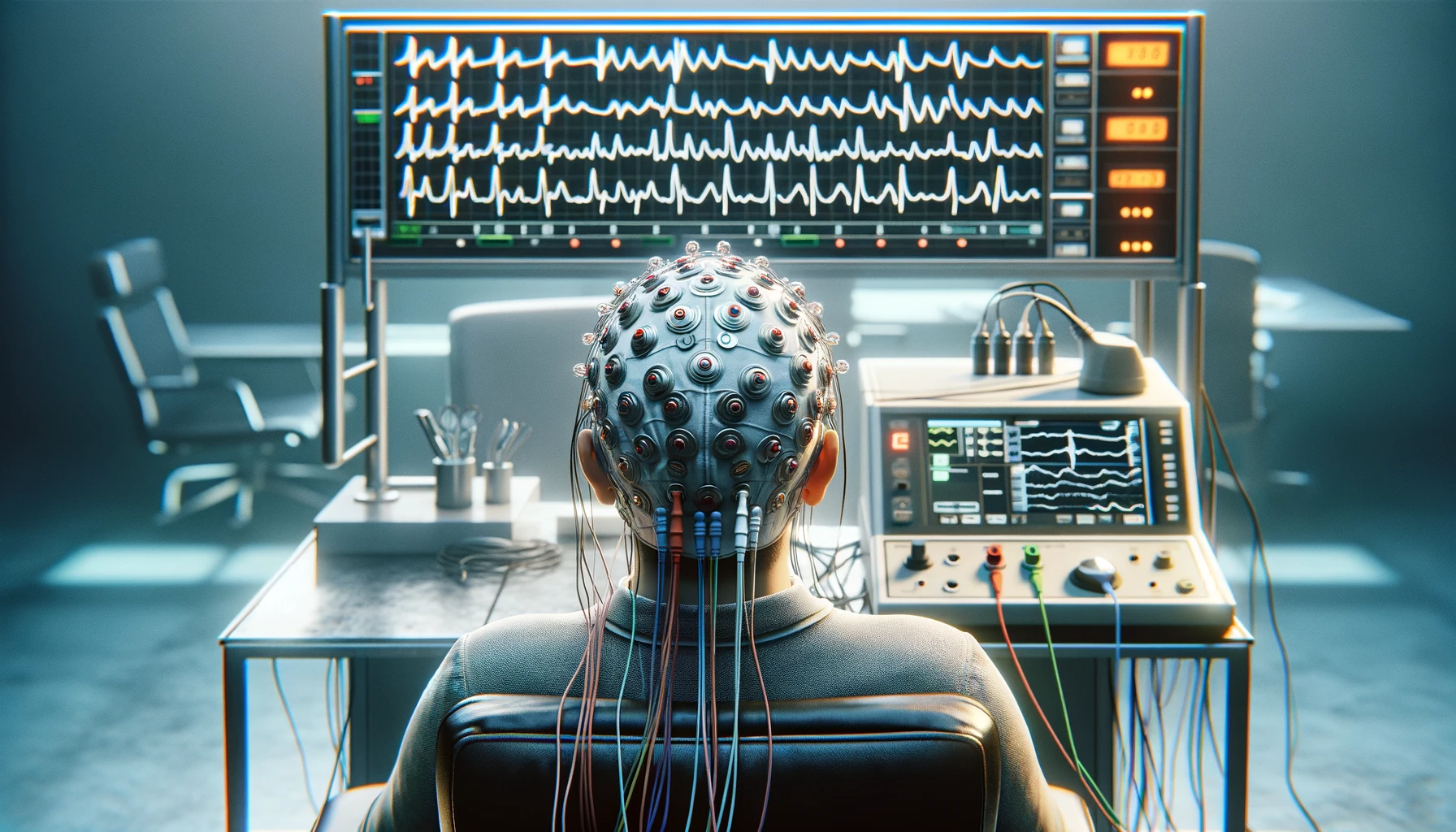 DALL·E-2024-02-21-16.58.23-A-wide-high-detail-image-of-an-electroencephalography-EEG-setup-capturing-brain-activity.-The-scene-includes-a-person-sitting-comfortably-in-a-chai.webp