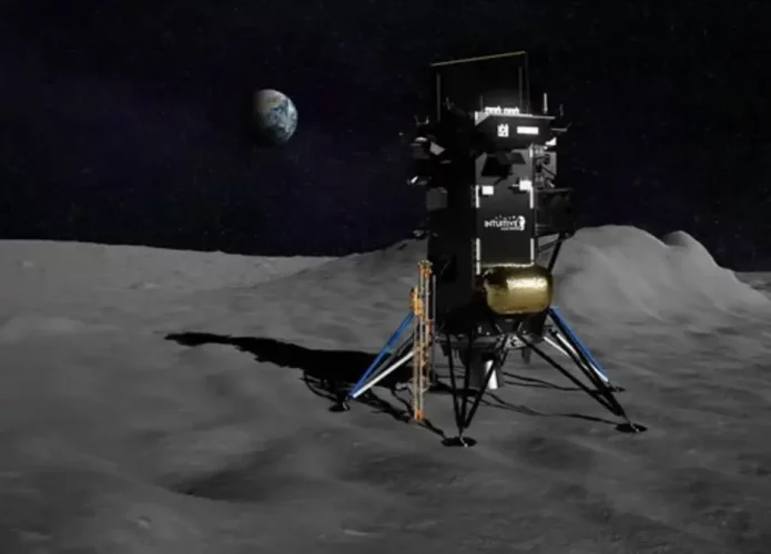 A missão Odysseus que leverá o módulo de pouso privado Nova-C, da Intuitive Machines, para a Lua, irá ajudar a NASA a se preparar para missão Artemis 3 (Crédito: Intuitive Machines)