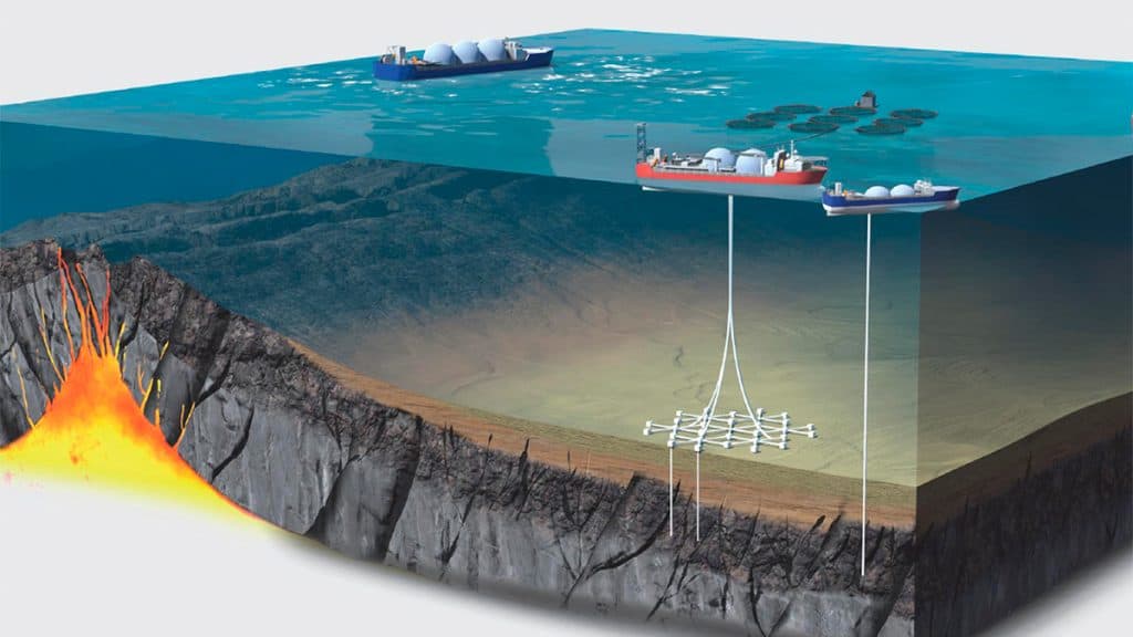 Ilustração de possível fonte para energia geotérmica