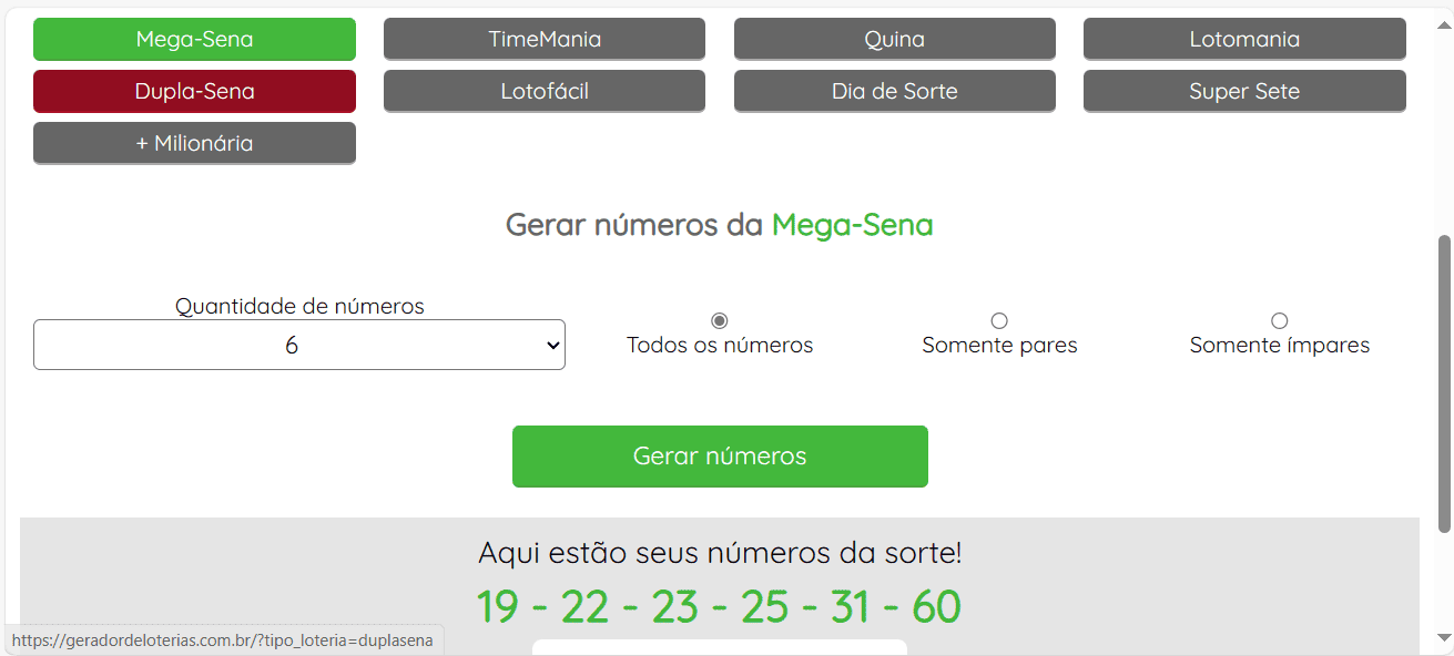 5 sites para escolher números para Mega Sena