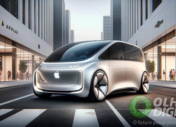 Ilustração de carro elétrico da Apple