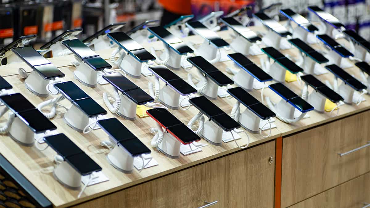 Celulares em loja