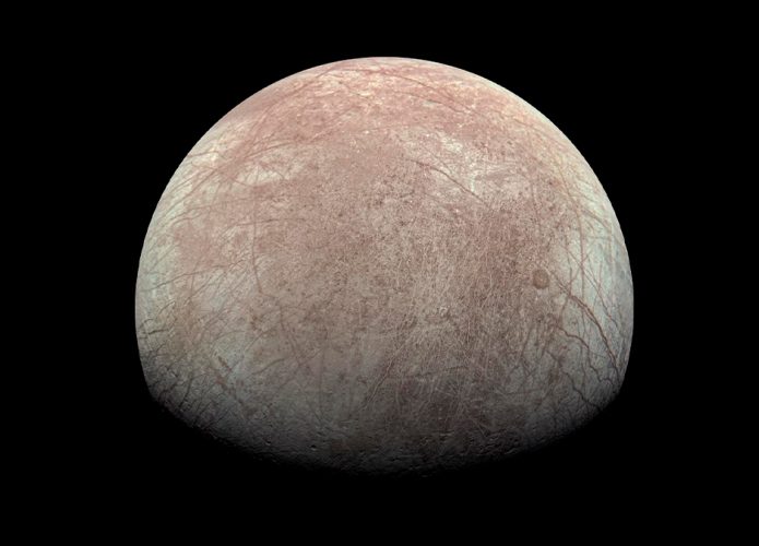 Lua Europa, de Júpiter, vista do espaço