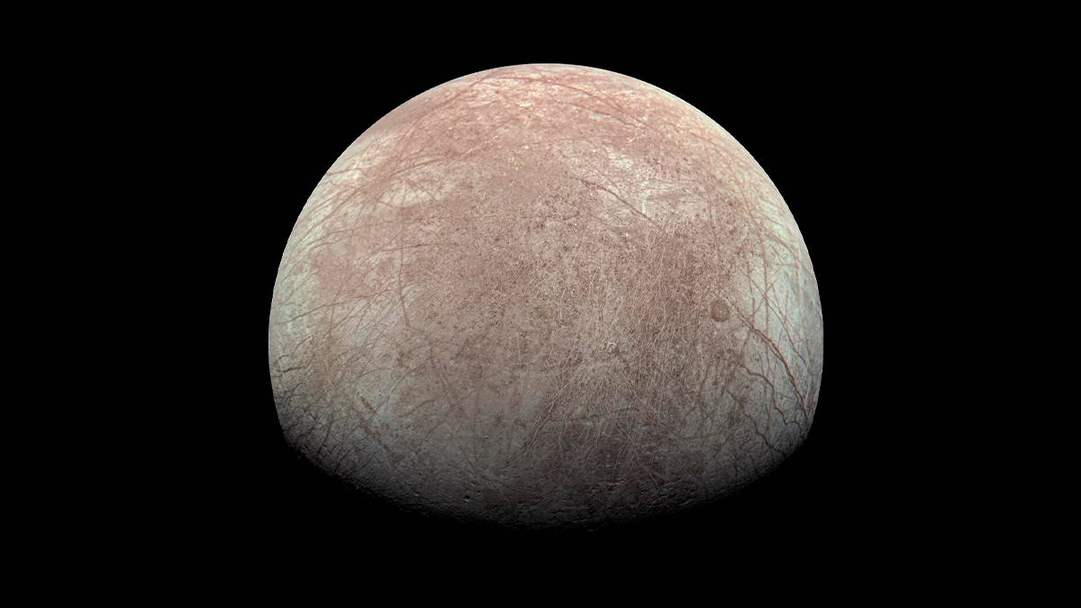 Lua Europa, de Júpiter, vista do espaço