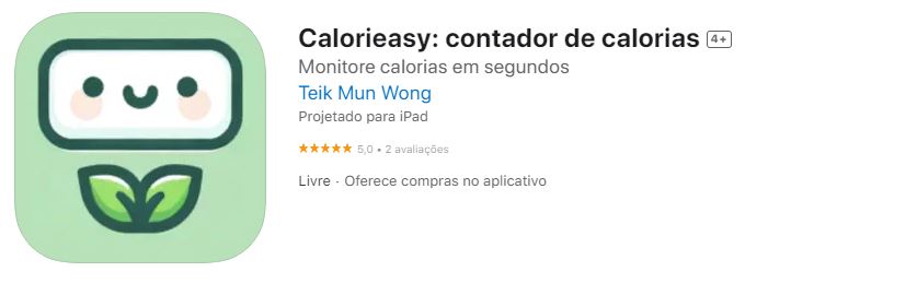 print do app Calorieasy na Apple Store