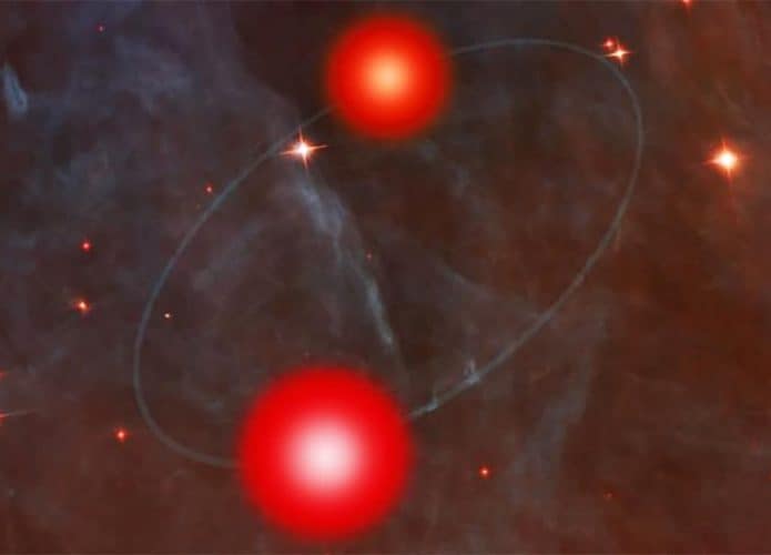 Representação artística de um sistema binário de anã marrom. Crédito: NASA, ESA e A. Feild/STScI